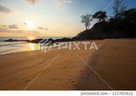 The beauty and tranquility on the beach of Koh Phra Thong, the largest island in Phang Nga Province, Kura Buri District The beauty and tranquility on the beach of Koh Phra Thong, the largest island in Phang Nga Province, Kura Buri District 122763822