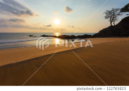 The beauty and tranquility on the beach of Koh Phra Thong, the largest island in Phang Nga Province, Kura Buri District The beauty and tranquility on the beach of Koh Phra Thong, the largest island in Phang Nga Province, Kura Buri District 122763823