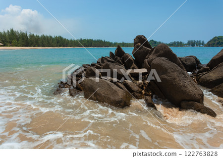 The beauty and tranquility on the beach of Koh Phra Thong, the largest island in Phang Nga Province, Kura Buri District The beauty and tranquility on the beach of Koh Phra Thong, the largest island in Phang Nga Province, Kura Buri District 122763828