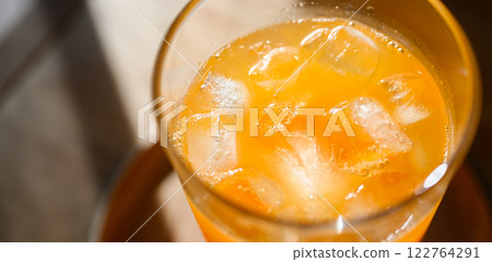 Freshly squeezed homemade mandarin juice 122764291