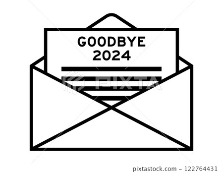 Envelope and letter sign with word goodbye 2023 as the headline Envelope and letter sign with word goodbye 2023 as the headline 122764431
