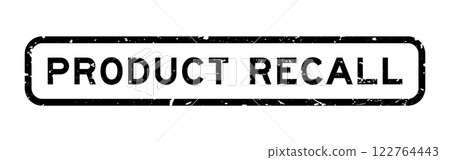 Grunge black product recall word square rubber seal stamp on white background 122764443
