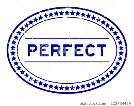 Grunge blue perfect word oval rubber seal stamp on white background Grunge blue perfect word oval rubber seal stamp on white background 122764459