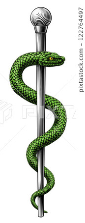 Rod of Asclepius Caduceus Medical Doctor Symbol 122764497