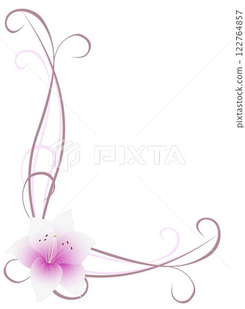 Corner ornament with lilies on a white background. Corner ornament with lilies on a white background. 122764857