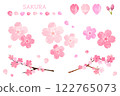 櫻花花瓣水彩插圖集 122765073