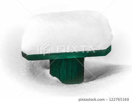 The snow in the backyard 122765169