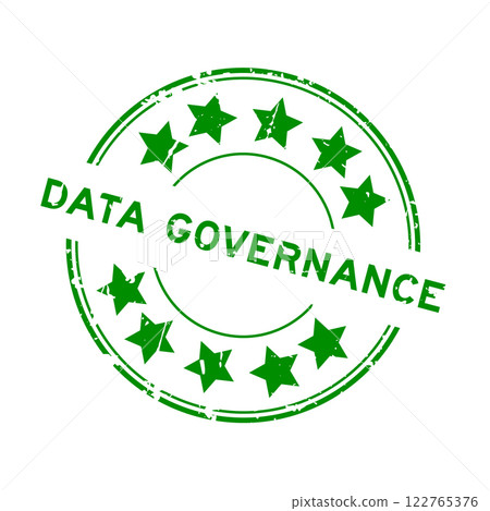 Grunge green word data governance with star icon round rubber seal stamp on white background Grunge green word data governance with star icon round rubber seal stamp on white background 122765376