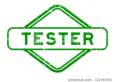 Grunge green tester word rubber seal stamp on white background 122765401