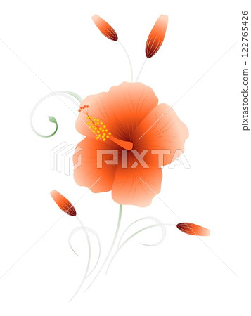 Floral background with hibiscus, element for design. Floral background with hibiscus, element for design. 122765426