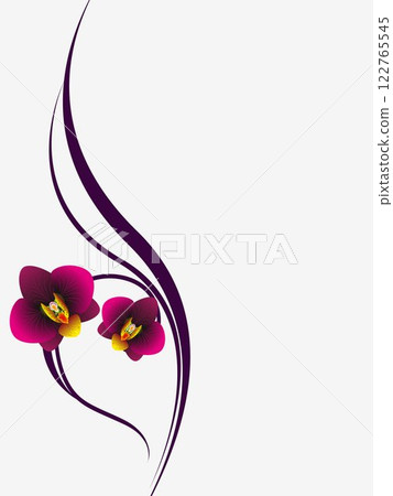 Floral background with orchids, illustration. Floral background with orchids, illustration. 122765545