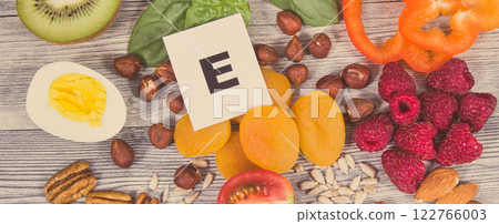 Nutritious food as source natural vitamin E and minerals. Healthy eating 122766003