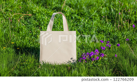 A simple and stylish tote bag with an eco-conscious aesthetic 122766209
