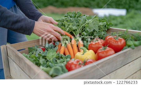 The beauty of natural farming in a golden-lit countryside setting 122766233