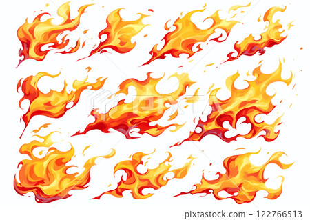 Dynamic burning fire effect illustration 122766513