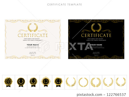 Horizontal design template for award certificates, invitations, and commendations 211 Horizontal design template for award certificates, invitations, and commendations 211 122766537