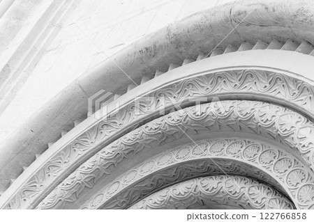 Decoration details of Dormition Cathedral, Vladimir, Russia. White arch Decoration details of Dormition Cathedral, Vladimir, Russia. White arch 122766858
