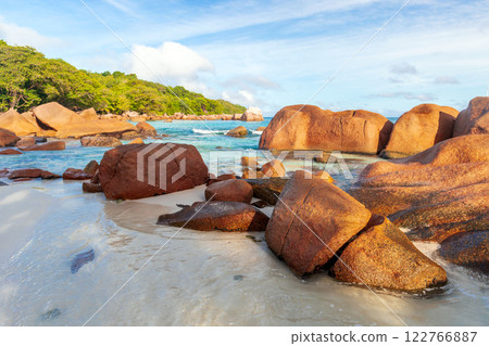 Coastal stones of Anse Lazio beach, Praslin, Seychelles Coastal stones of Anse Lazio beach, Praslin, Seychelles 122766887