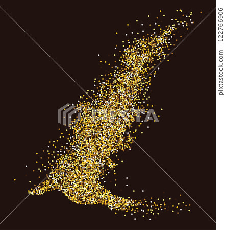 Golden glitter particles flow Golden glitter particles flow 122766906
