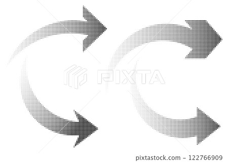 Halftone Arrow Symbol Set Halftone Arrow Symbol Set 122766909