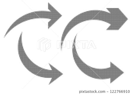 Halftone Arrow Symbol Set Halftone Arrow Symbol Set 122766910