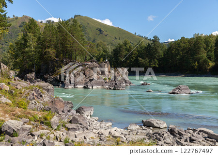 Katun river, Altai Republic, Russia. Landscape photo Katun river, Altai Republic, Russia. Landscape photo 122767497