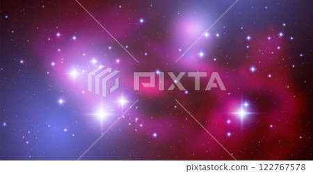 Space vector background with realistic nebula and shining stars. Magic colorful galaxy with stardust Space vector background with realistic nebula and shining stars. Magic colorful galaxy with stardust 122767578