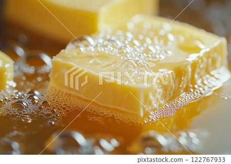Melting butter in hot cooking oil 122767933