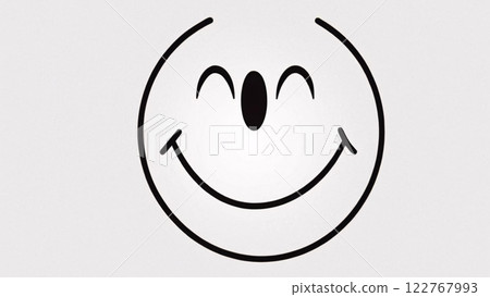 Image of a happy smiley face on a white background.  122767993