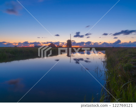 Windmill in the Netherlands. Historical buildings in the Netherlands. 122769121
