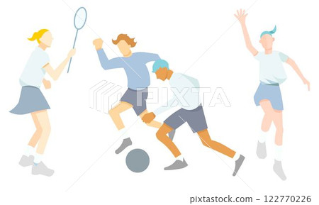Simple vector illustration material of people playing sports 122770226