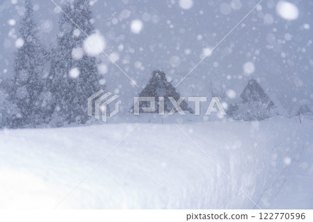 【大雪素材】白川鄉降雪量創歷史新高的雪景【岐阜縣】 122770596