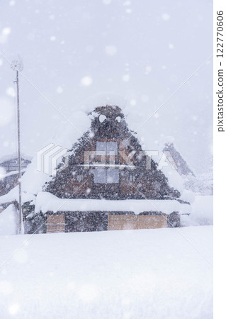 【大雪素材】白川鄉降雪量創歷史新高的雪景【岐阜縣】 122770606