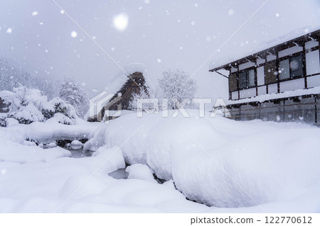 【大雪素材】白川鄉降雪量創歷史新高的雪景【岐阜縣】 【大雪素材】白川鄉降雪量創歷史新高的雪景【岐阜縣】 122770612