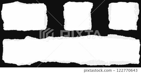Torn paper pieces vector elements isolated Torn paper pieces vector elements isolated 122770643