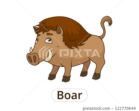 Forest animal boar cartoon for children vector 122770649