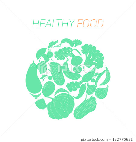 Green vegetables healthy food text 122770651