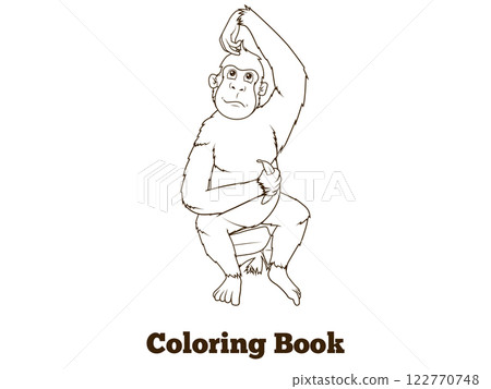 Orangutan cartoon coloring book vector Orangutan cartoon coloring book vector 122770748