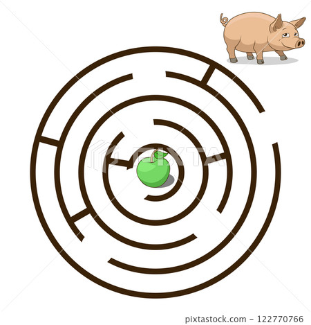 Game labyrinth find a way pig vector 122770766
