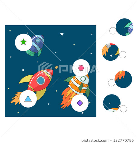 Educational game match the parts of picture Educational game match the parts of picture 122770796