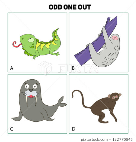 Odd one out child game vector illustration 122770845