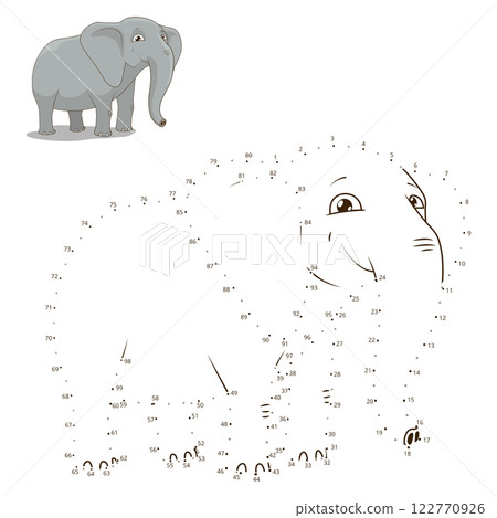 Connect the dots to draw animal educational game 122770926
