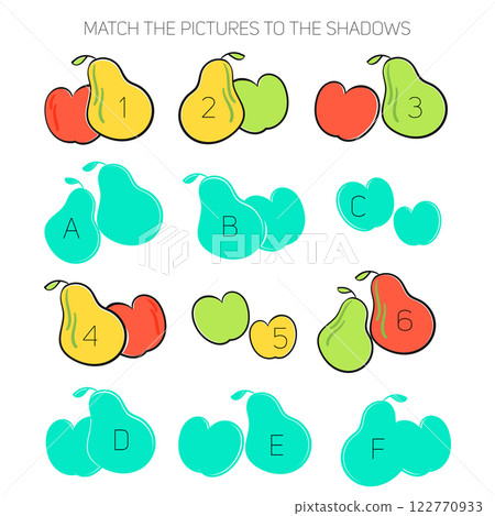 Match the pictures to their shadows child game 122770933