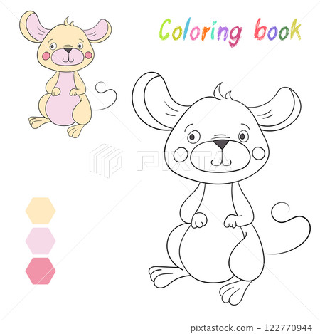 Coloring book mouse kids layout for game 122770944