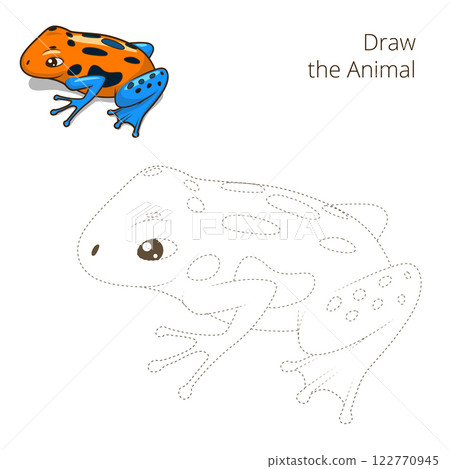 Draw the animal bull educational game vector 122770945