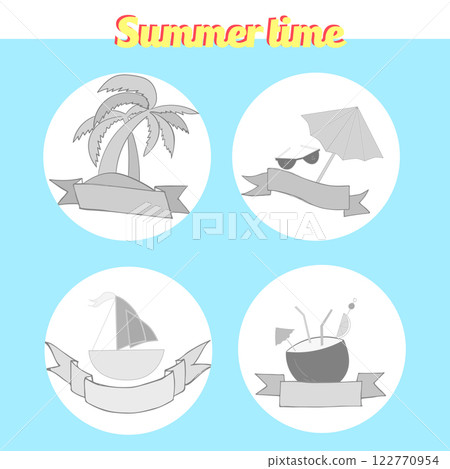 Summer beach travel logo vector illustration Summer beach travel logo vector illustration 122770954