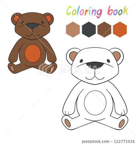 Coloring book bear kids layout for game 122771016
