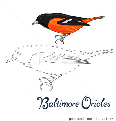 Educational game connect dots draw bird 122771056