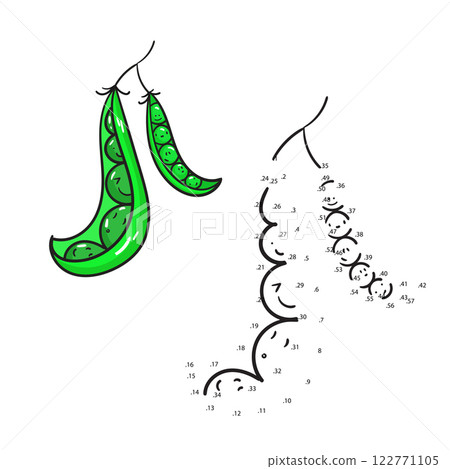 Educational game connect dots draw peas vector 122771105