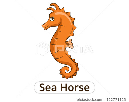 Sea horse underwater animal cartoon illustration Sea horse underwater animal cartoon illustration 122771123